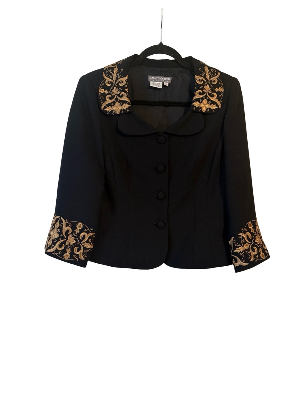 Black Jacket with Gold Embroidered Collar & Cuffs - Picture 1 of 7
